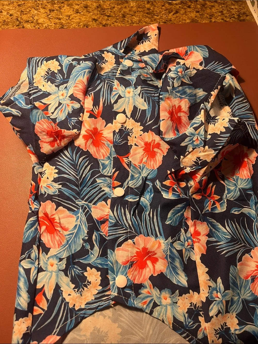 Floral Tropical Button-Up Shirt for a large dog
